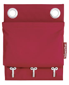 single pocket for wall, red, with hooks