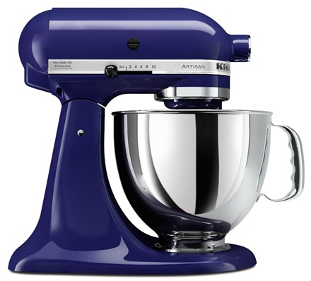 blue kitchenaid mixer
