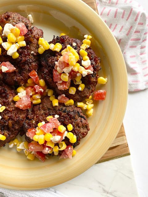 Sweet Bacon Jam & Corn Relish Burgers