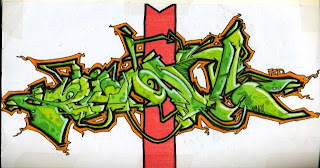 graffiti alphabet light, green graffities