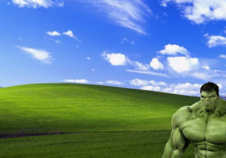 The Incredible Hulk Free Desktop Posters Wallpapers Green Monster watching you work in Beautiful Day Bliss Landscapes background