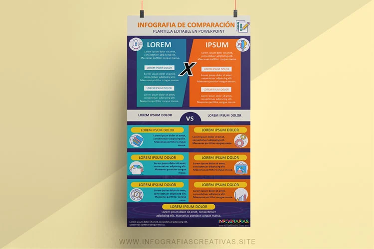 Plantilla de infografía de comparación moderna