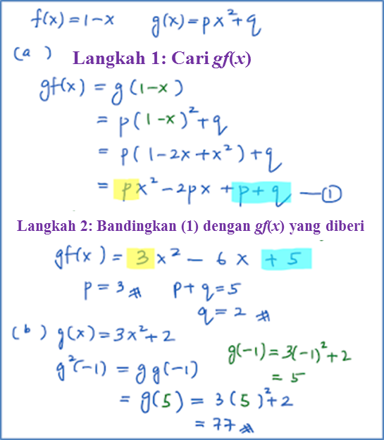 1.3b Fungsi Gubahan (Kaedah Perbandingan) Contoh Soalan 