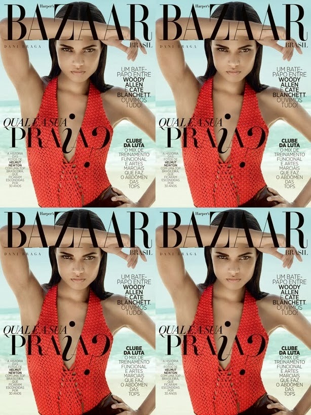 Magazine Cover : Daniela Braga Magazine Photoshoot Pics on Harper's Bazaar Magazine Brazil Janeiro 2014 Issue 