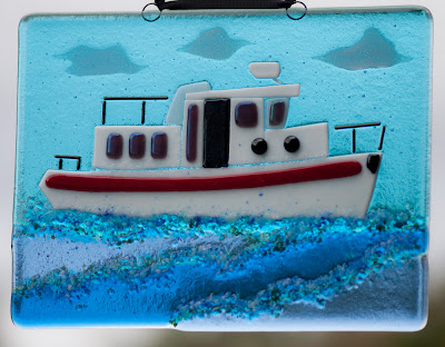 Nordic Tug Fused Glass Window Panel by flutterbybutterfly on flutterbyfoto