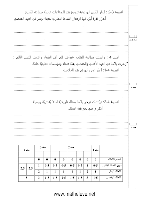 تقييم تاريخ سنة خامسة ابتدائي الثلاثي الثالث, تحميل امتحان تاريخ سنة خامسة الثلاثي الثالث pdf, تقييمات تاريخ سنة خامسة