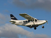 Salt Air's Airvan on takeoff at North Shore for Whangarei and Kerikeri on 2 . (mab nzne salt air)