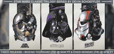 Star Wars: The Original Trilogy Timed Edition Print Series by Devin Schoeffler x Dark Ink Art