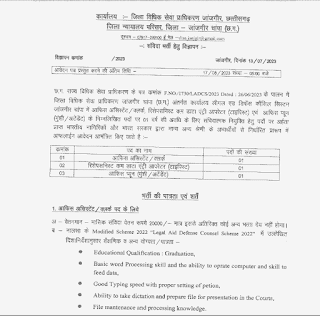 CHHATTISGARH | छत्तीसगढ़ जांजगीर चांपा में ऑफिस असिस्टेंट, क्लर्क, कंप्यूटर ऑपरेटर, टाइपिस्ट, भृत्य, मुंशी, अटेंडेंट पदों की वेकेंसी