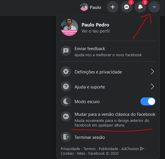 Tutorial: Voltar ao design antigo do Facebook