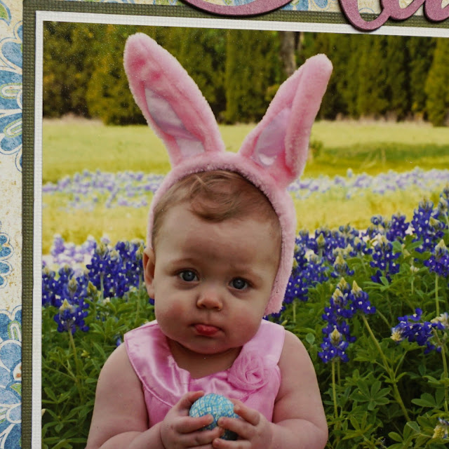 Scrapbook Layout Easter Photos in the Texas Bluebonnets