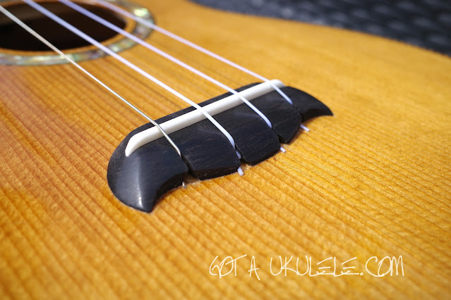 Phil Davidson Spruce Maple Tenor Ukulele bridge