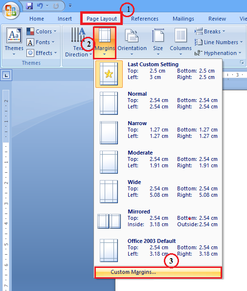 Cách căn lề trong Word 2007