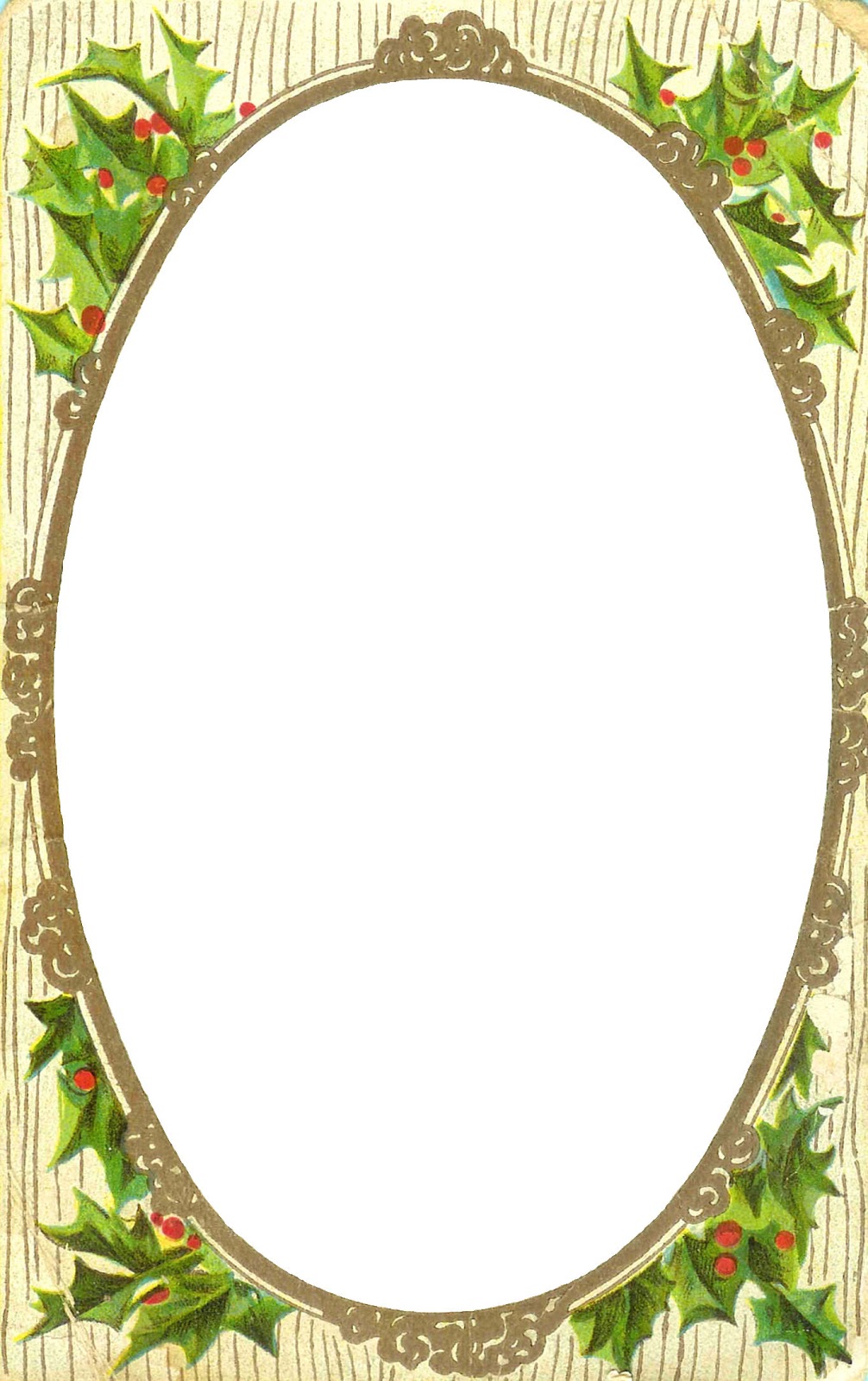 Printable Christmas Label: Christmas Clip Art of Holly Berry Frame ...