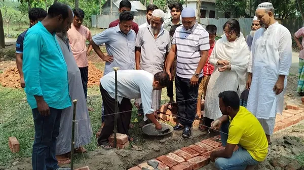 ইসলামপুরে হাফিজ পাঠাগার নির্মান কাজের ভিত্তি প্রস্তর স্থাপন