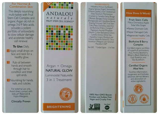 ANDALOU Natural Glow 3 in 1 Treatment - rozświetlający olejek do twarzy i ciała