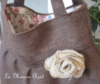 Burlap Bag with Shabby Rose Tutorial