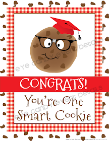 framed art print, grad party sign, congrats, you're one smart cookie