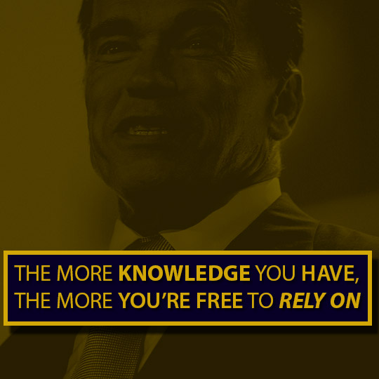 The more knowledge you have, the more you’re free to rely on your instincts.-Arnold.    HBRPatel