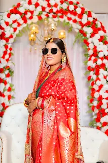 Bride looking radiant during wedding ceremony – Nepali wedding portrait in Dharan by JMD Eventography
