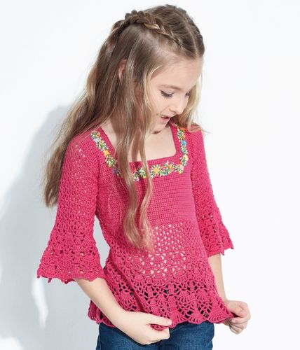 BLUSA DE CROCHÊ INFANTIL CHARMINHO - PASSO A PASSO COM GRÁFICO