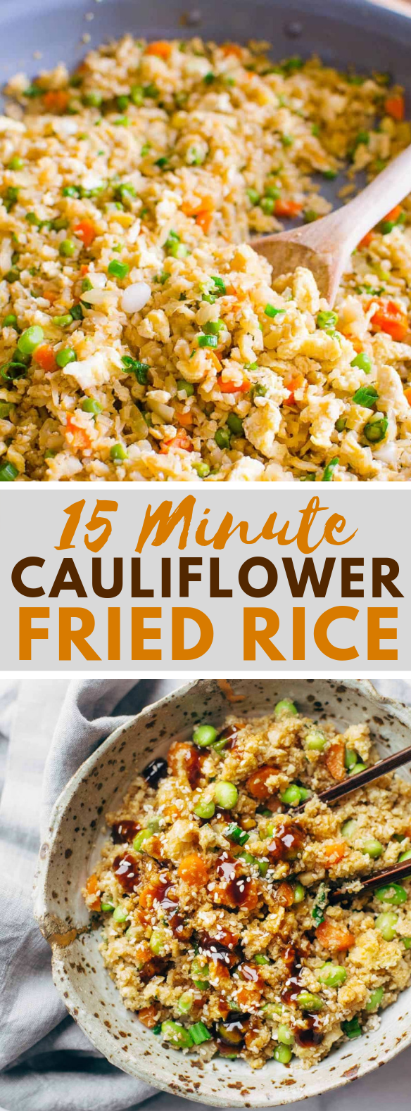15 Minute Cauliflower Fried Rice #vegetarian #glutenfree