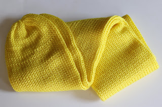 yellow knit scarf