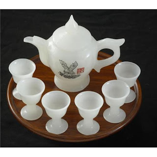 Jade craft of tea set