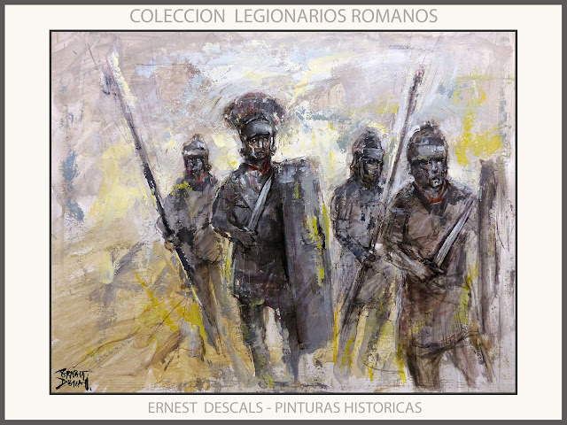 LEGIONARIOS-ROMANOS-PINTURA-ARTE-MILITAR-PINTURAS-HISTORICAS-COLECCION-ARTISTA-PINTOR-ERNEST DESCALS-