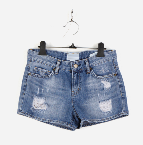 Washed Denim Shorts