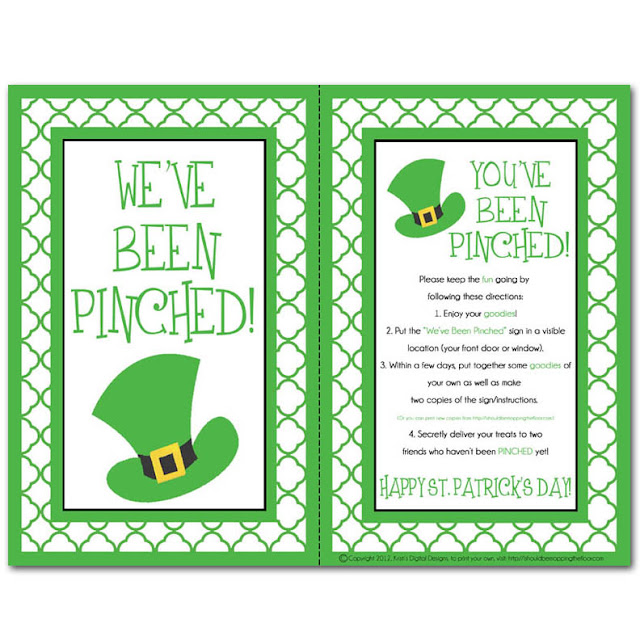 PINCHED Kit {a #FreePrintable kit from ishouldbemoppingthefloor}. It's the St. Patty's version of getting BOOed!