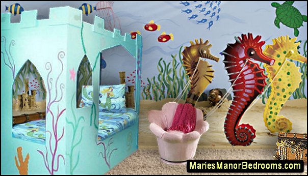 mermaid grotto underwater mermaid bedroom castle bed under the sea theme decorations