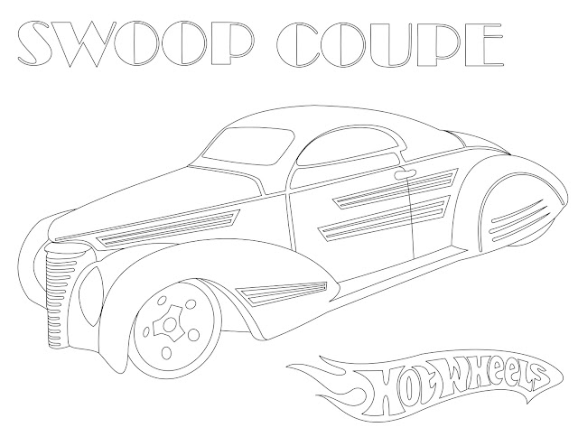 Download or print Hot Wheels Swoop Coupe coloring page and create a fun activity for kids who like cars or Hot Wheels toys