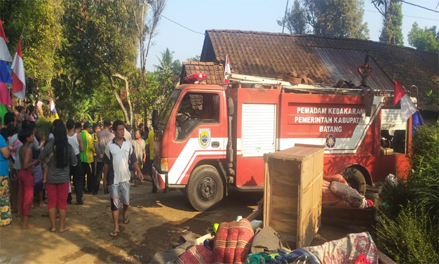 Jagung dan Gabah Terbakar Akibat Kebakaran Rumah di Desa Toso Kabupaten Batang