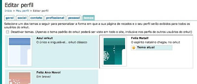 Editando seus temas - Orkut