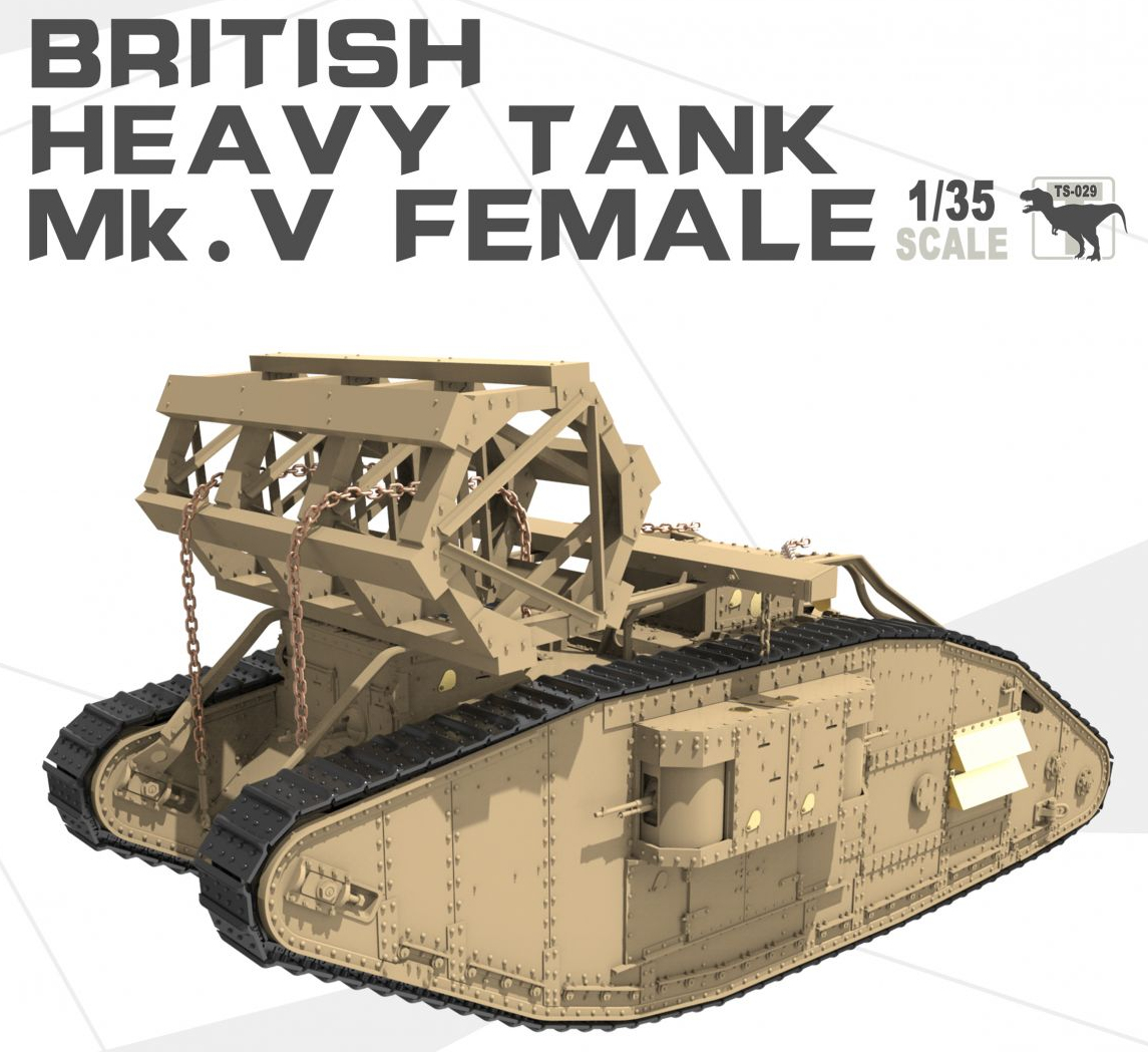 Tanque Inglês Primeira Guerra Mundial Mk. V Female 1/35 Meng