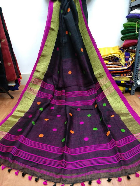  jamdani linen saree