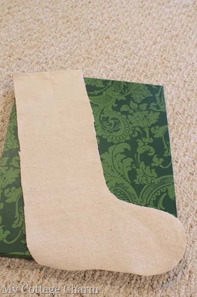 dropcloth Christmas stocking