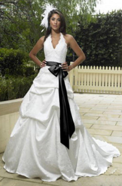 Great Ideas 36+ White Wedding Dress Black Trim