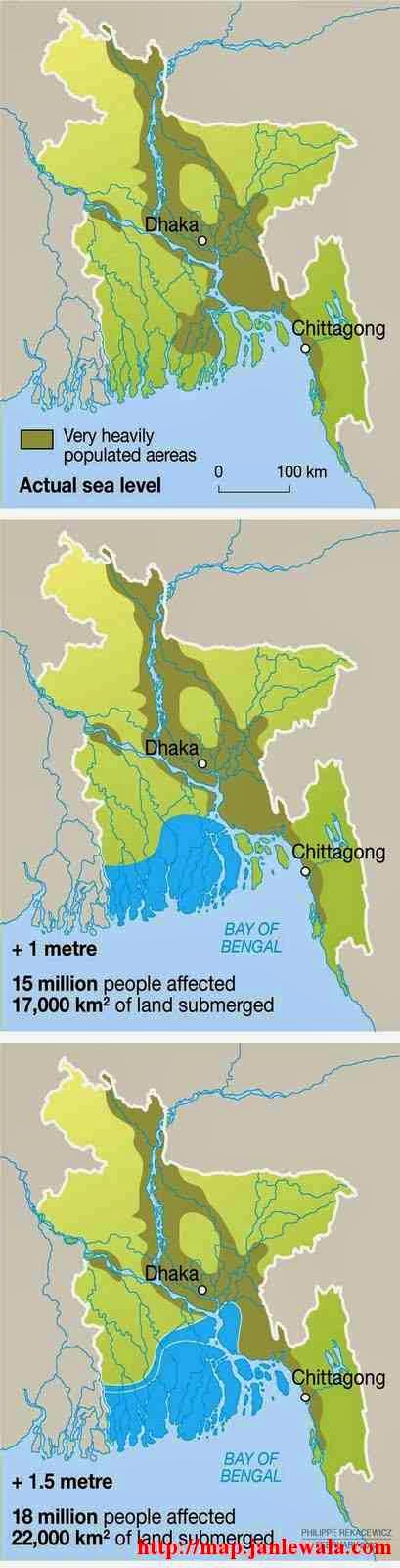 bangladesh climate change effect map
