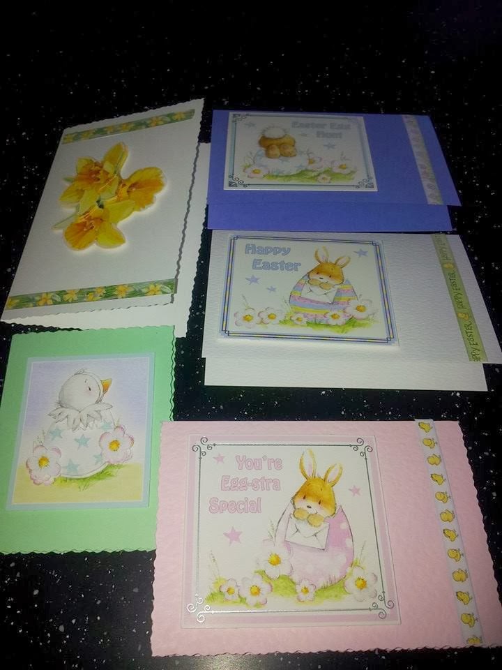Today I have been making decoupage cards for Easter :)  