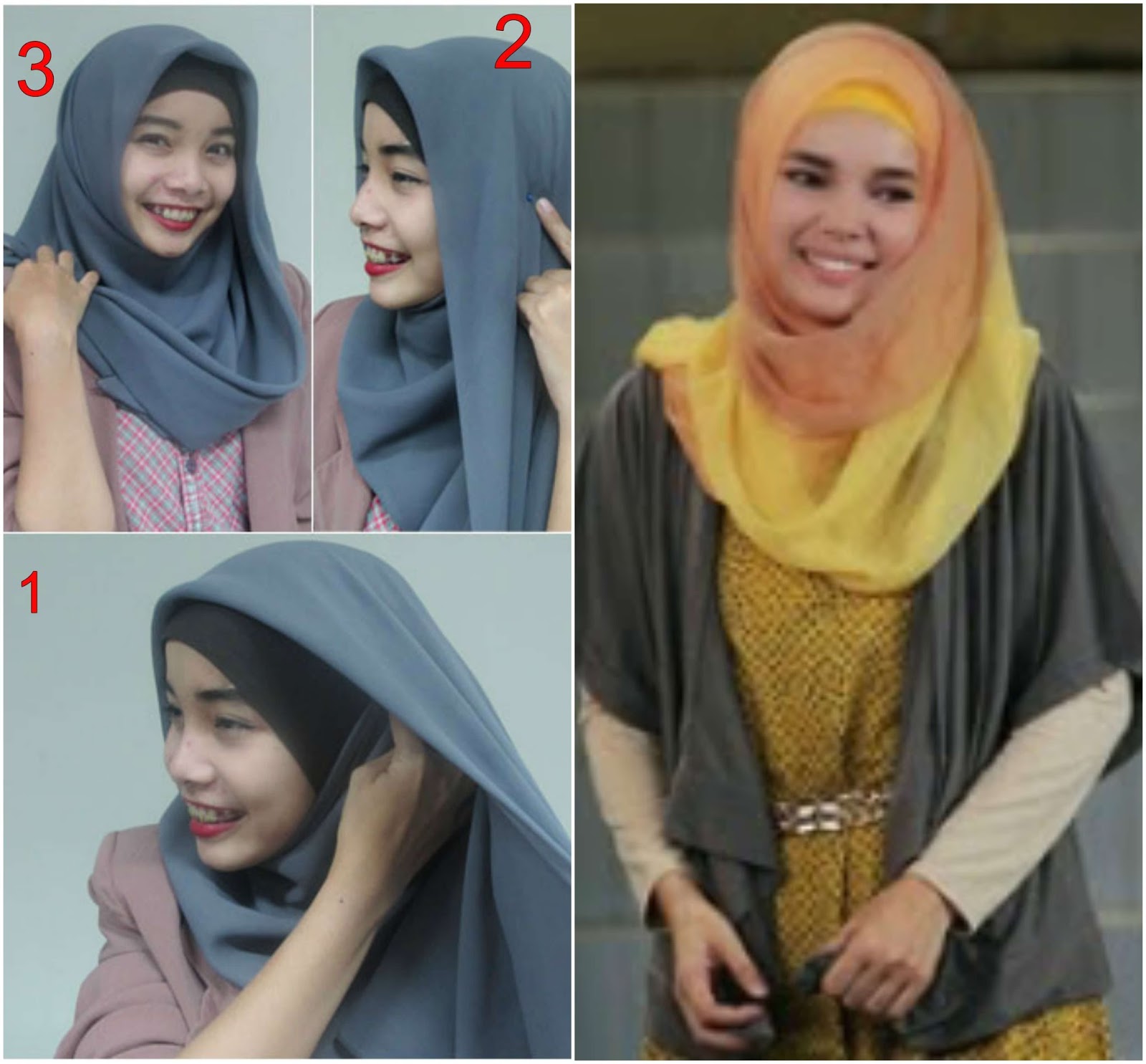 22 Tutorial Hijab Ala Dewi Sandra Vs Fatin Shidqia Favorit Mana