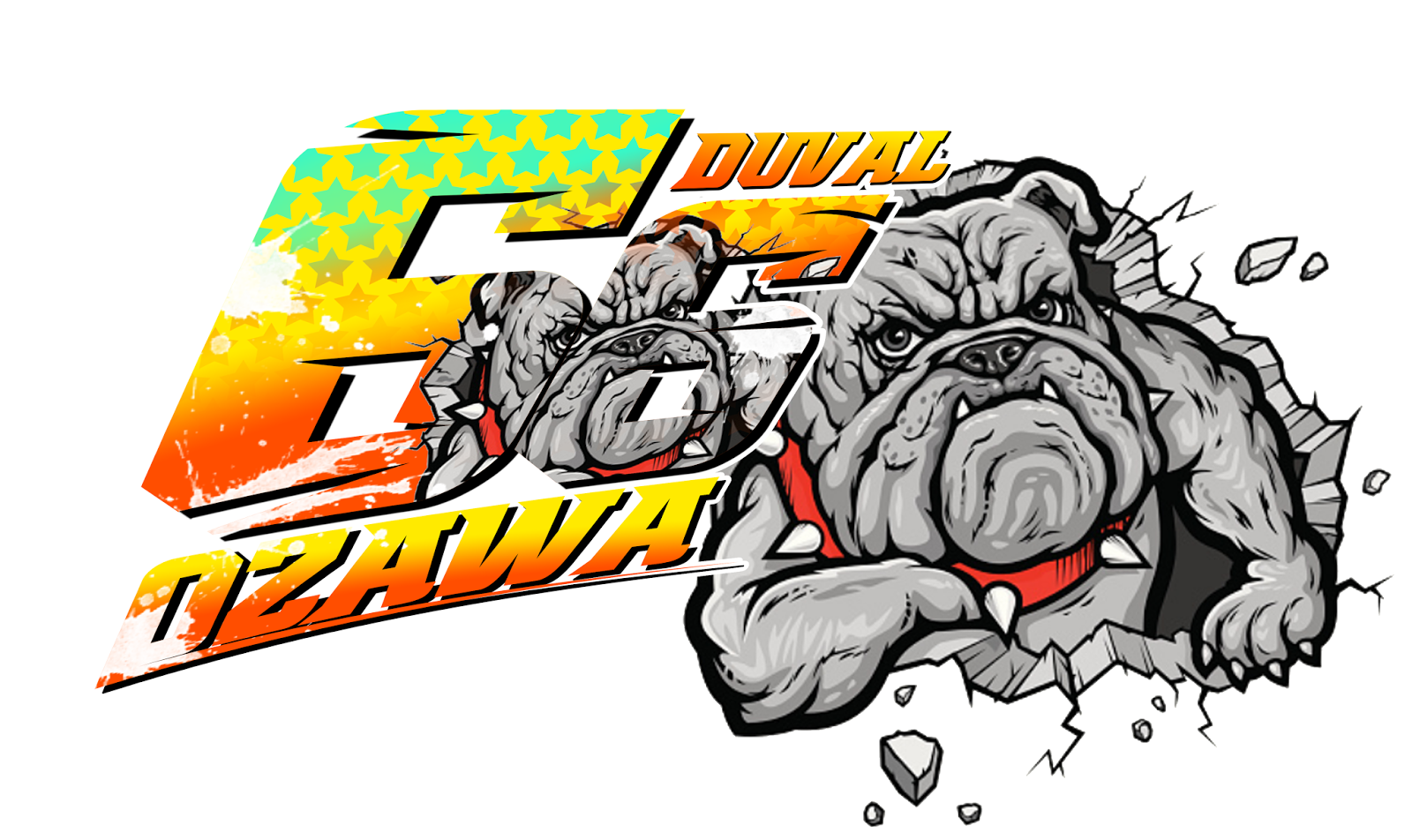 Stiker Racing Keren - #66 Duval Ozawa - Bulldog | firedpen