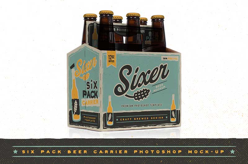 Six pack beer bottle carrier Mock-Up