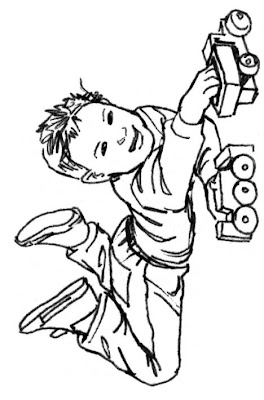 car boy coloring page