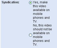 YouTube Syndication options