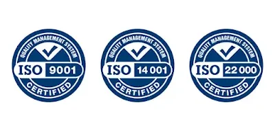 ISO 9001, 14001 and 22000