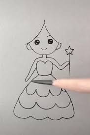 Cute princess Outline drawing for children | pencil drawings