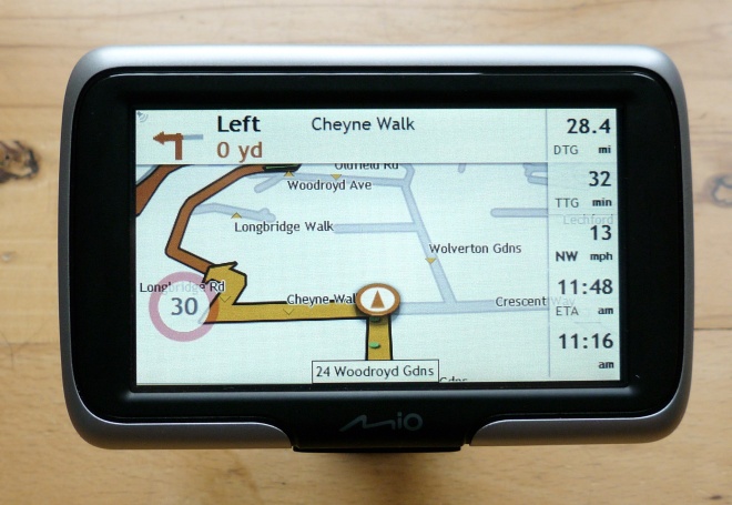 Mio Spirit 470 navigating screen