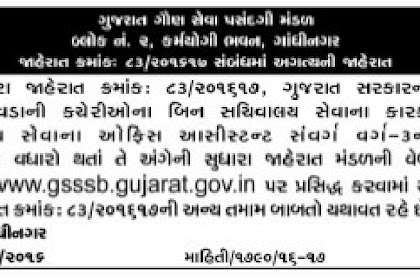 Bin Sachivalay Clerk And Office Assistant Ni Jagyao Ma 1070 No Vadharo